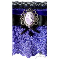 Unicorn Cuff Bracelet - Purple Black Gothic Victorian Wedding Dark Mori