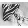 Music Wedding Ring Pillow - Rockabilly Zebra Rock Pin up Gothic Black & White