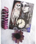 The White Lady Postcard, Owl, Ghost, Barn, Fantasy, Magic, Greeting, Illustration, Art, Mystic, Elven