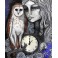 The White Lady Postcard, Owl, Ghost, Barn, Fantasy, Magic, Greeting, Illustration, Art, Mystic, Elven