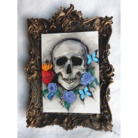 Memento Mori Postcard, Vanity, Skull, Greeting, Card, Art, Gothic, Curiosities, Oddities, Anatomy