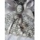 Coussin Porte Alliances Skulls Gris - Mariage Gothique Gris Blanc Shabby Rockabilly Dias de los Muertos