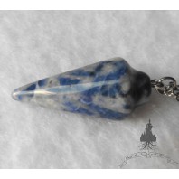 Blue Sodalite Stone Point Pendulum Necklace - Esoteric, Mystic, Sorcery, Witch, Magic, Pagan, Wicca, Witchcraft