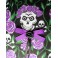 Purple Skulls & Roses Wedding Rings Pillow, Gothic Wedding, Rockabilly, Tattoo, Dias de los Muertos, Valentine