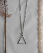 Occult Symbol Fire Element Triangle Necklace, Esoteric, Black Sun, Magic, Alchemy, Pagan, Gothic, Wiccan, Witch, Boho, Grunge