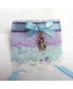 Purple Blue Wedding Mermaid Cuff Bracelet, Elven, Gothic, Pastel, Rainbow, Victorian, Edwardian, Shabby, Cosplay