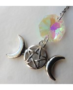 Small Triple Moon Pentacle Bookmark, Goddess, Lunar, Gothic, Book, Bookmark, Gift, Literature, Christmas, Magic