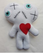 White Conjoined Twins Mummy Voodoo Doll - Siamese, Circus, Freak, Freak Show, Love, Valentine, Wedding