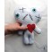 White Conjoined Twins Mummy Voodoo Doll - Siamese, Circus, Freak, Freak Show, Love, Valentine, Wedding