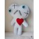 White Conjoined Twins Mummy Voodoo Doll - Siamese, Circus, Freak, Freak Show, Love, Valentine, Wedding