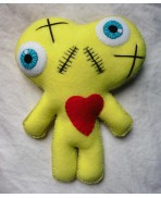 Yellow Conjoined Twins Mummy Voodoo Doll - Siamese, Circus, Freak, Freak Show, Love, Valentine, Wedding