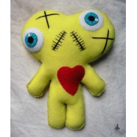 Yellow Conjoined Twins Mummy Voodoo Doll - Siamese, Circus, Freak, Freak Show, Love, Valentine, Wedding