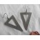Alchimie Boucles d'Oreilles Tribal Triangle Laiton Brut, Symbole élément Terre, Minimaliste, Magie, Géométrique