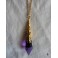 Purple Crystal point Pendulum Golden Necklace, Elven wedding, Pagan, Victorian, Gothic, Magic, Witch, Wiccan, Occult 