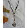 Collier Rosaire court ras de cou Choker Pentacle Acier argenté noir, Magie, Bijou boheme, Sorcière, Païen, Dark mori