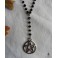 Choker Black Stainless steel short Rosary Pentacle necklace, Magic, Witch, boho jewelry, Pagan, Pentagram