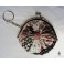 Keyring Mini Coin purse Black White Flowers Liberty clasp, Coins, Retro purse, Monnay, Token trolley