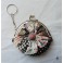 Keyring Mini Coin purse Black White Flowers Liberty clasp, Coins, Retro purse, Monnay, Token trolley