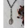 Collier Rosaire court ras de cou Choker Sainte Madone noir, boheme, Vierge, Gothique, Sorcière, Marie, Santa, Madonna, Dark mori