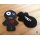 Broche Textile Poupée Vaudou Simili noir, Saint Valentin, Cadeau, Mariage, Ami, Coeur, Sorcière