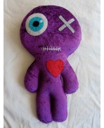 Grande Poupée Vaudou Peluche Violet, Coussin, Voodoo Doll, Saint Valentin, Wicca, Couple, Mariage, Amour, Cadeau