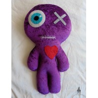 Grande Poupée Vaudou Peluche Violet, Coussin, Voodoo Doll, Saint Valentin, Wicca, Couple, Mariage, Amour, Cadeau