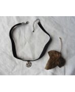 Choker Velours noir Pentacle, Collier court ras de cou, Pentagramme, Magie, Bijou boheme, Sorcière, Païen, Dark mori