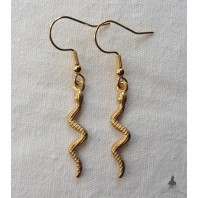 Boucles d'oreilles Serpent Snake doré Acier or, Minimaliste, Pagan, nordique, Viking, Reptile, Bijou boho