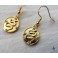 Boucles d'oreilles Médaille Ovale Serpent Snake Zirconia plaqué Or, boucles doré, Viking, Reptile, Bijou bohème, Gypsy