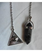 Larvikite Crystal Point and Third Eye Divination Pendulum, Dowsing, Stone Lithotherapy, Witch, Magic, wicca, Reiki, Witchcraft