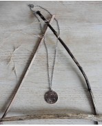 Hecate's Wheel Strophalos Necklace, Spiral Symbol, Triple Moon Goddess, Witch, Pagan choker, Gothic, Wiccan