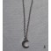 Collier minimaliste Croissant de Lune argenté, choker lunaire, céleste, Mariage hiver, Déesse Triple Lune