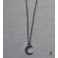 Collier minimaliste Croissant de Lune argenté, choker lunaire, céleste, Mariage hiver, Déesse Triple Lune