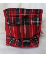 Dark Academia Scottish Checked Tartan Basket Red green, Gothic, Textile basket Storage tray, university