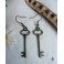 Keyhouse, Boucles d'oreilles Pendantes Clés Vintage Bronze, Skeleton key, Clef vintage, Dark academia, Steampunk