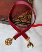 Blood Countess Gothic Bookmark Red Velvet Pentacle Bat, Bathory, Literary, Vampire, Dracula, Cottagecore, Book Gift, Literature