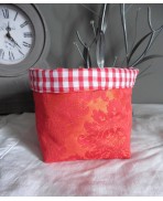 Panier Baroque Orange Carreaux Panière Corbeille textile Vide-poche rangement Dark Academia