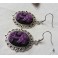 Gothic Purple Skeleton Woman Dangle earrings, Victorian, vintage, Gothic wedding, Dark academia, Steampunk