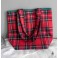 Scottish Royal Red Tartan Child Shopping Bag, Checked, Shoulder bag, handbag, Tote bag, Dark Academia