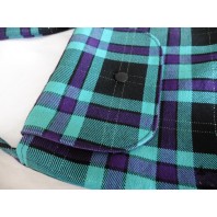 Turquoise Blue Tartan Child Shoulder Bag, Scottish, Pouch, Phone Case, Checked, Girl Handbag, Child bag