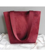 Faded Crimson Burgundy Corduroy Velvet Women Shopping Bag, Tote Bag, Shoulder bag, Handbag