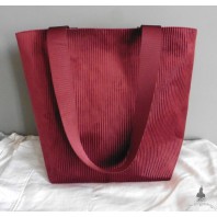 Faded Crimson Burgundy Corduroy Velvet Women Shopping Bag, Tote Bag, Shoulder bag, Handbag