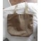 Golden Taupe Beige Crinkled Velvet Women Shopping Bag, Tote Bag, Shoulder bag, Handbag