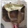 Golden Taupe Beige Crinkled Velvet Women Shopping Bag, Tote Bag, Shoulder bag, Handbag