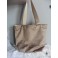 Golden Taupe Beige Crinkled Velvet Women Shopping Bag, Tote Bag, Shoulder bag, Handbag