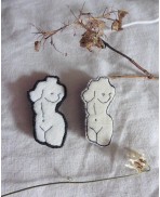 Venus - Embroidered Textile Bust Female Torso Brooch, Woman, Feminist, Anatomy, Body, Goddess, Curves