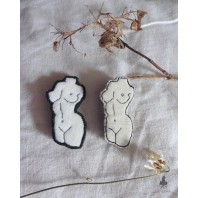 Venus - Embroidered Textile Bust Female Torso Brooch, Woman, Feminist, Anatomy, Body, Goddess, Curves