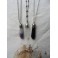 Quartz Amethyst Obsidian Crystal Point Stone Necklace, Gothic Rosary, Cottagecore, Dark Academia, Lithotherapy, divination