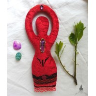 Red Magic Scáthach Ishtar Couple Love Sexuality Triple Goddess Art Doll, Mother Earth, Fertility, Pagan Altar, Moon