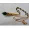 Collier Cottagecore Pendule larme cristal Sorcière Verte, Mori girl, Faune, Striga, Forêt, Mariage Elfique, Victorien, Gothique